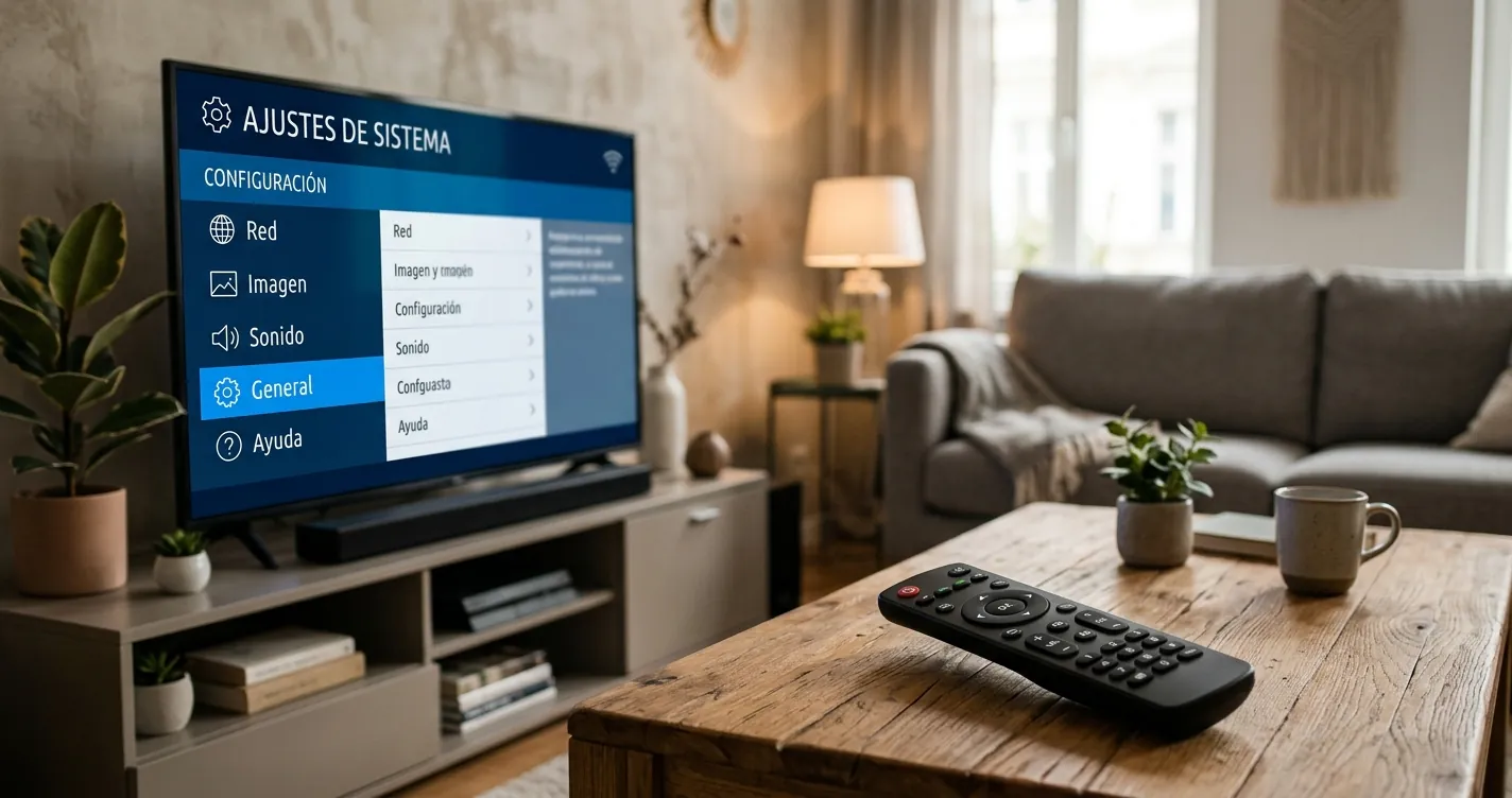 Configurar control de Claro al televisor - Control remoto junto a TV con menú de configuración