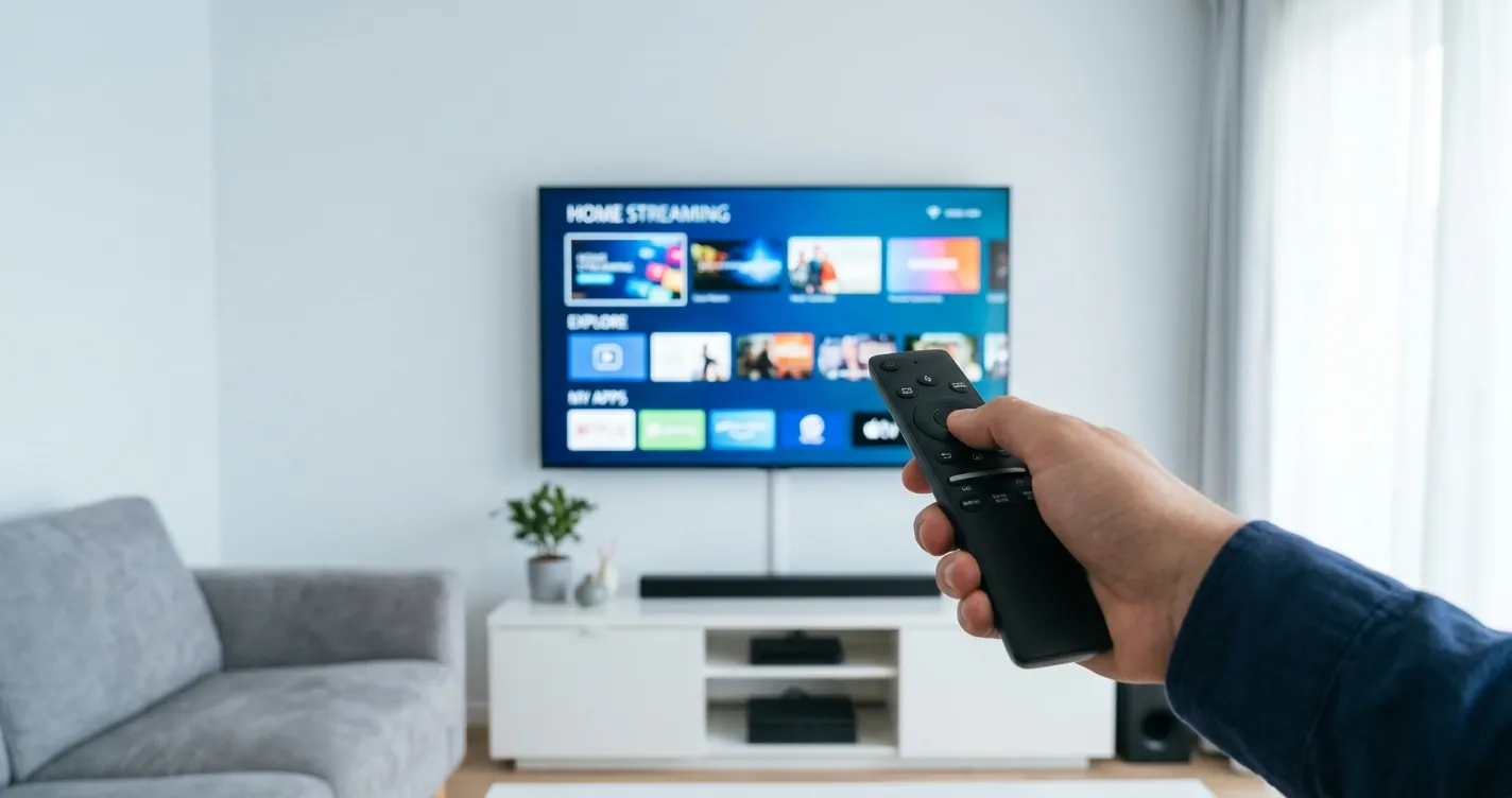Configurar control Tigo - Control remoto apuntando al televisor durante el proceso de programación con códigos