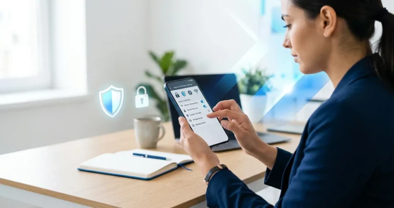 Configurar mi cuenta de Facebook - smartphone mostrando el menú de ajustes de privacidad y seguridad