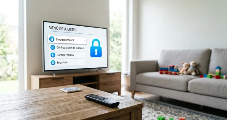 Configurar control parental en Smart TV con menú de bloqueo y candado en pantalla