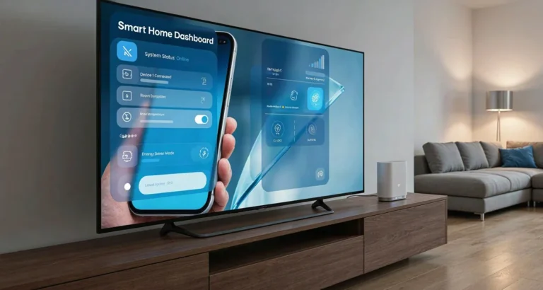 Configurar Miracast Smart TV Samsung y LG: teléfono Android duplicando su pantalla en un televisor mediante screen mirroring inalámbrico 2026
